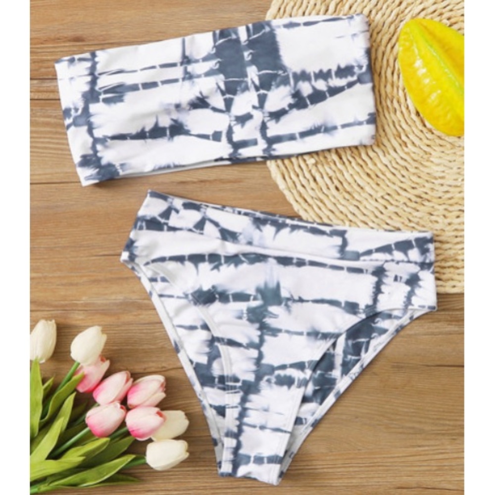 Brand new never worn high waist bandeau swimwear